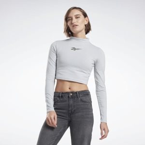 Crop Top Damskie Reebok Vector Szare PL 29WITHG